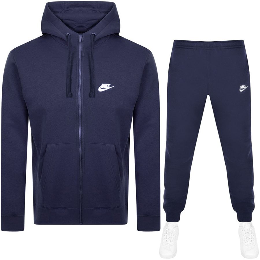 nike standard fit logo tracksuit navy